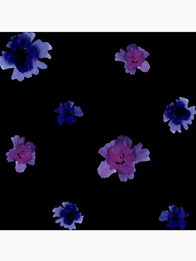 Violet viola flower black pattern a watercolor by Yana Mustafina | Boho Soulful Designs T-Shirts, Hoodie,... (Image 3)