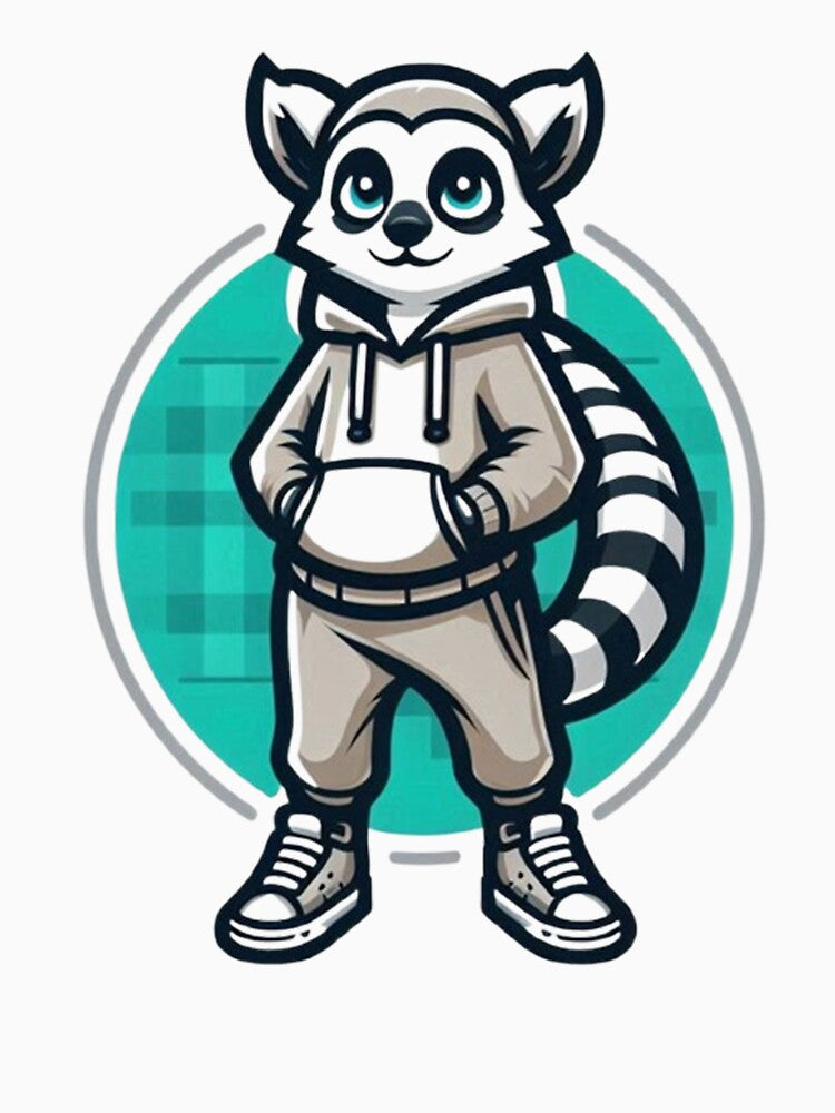 Cool Lemur Character – Cute Streetwear Animal Illustration by Dogandesighn T-Shirts, Hoodie, Sweatshirt (Image 3)