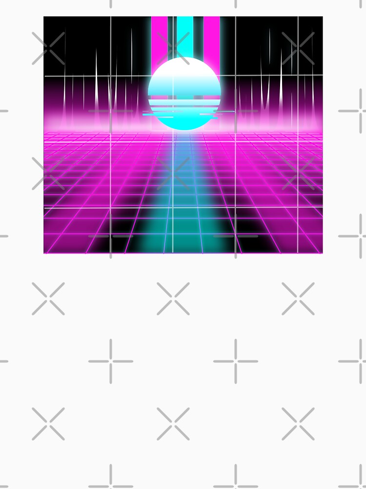 synthwave sunset grid l vaporwave sunset grid retro by Bossin T-Shirts, Hoodie, Sweatshirt | BlankRebels.com (Image 3)