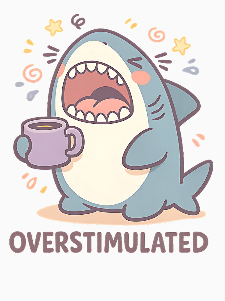 OVERSTIMULATED SHARK by sollunadesignns T-Shirts, Hoodie, Sweatshirt | BlankRebels.com (Image 3)