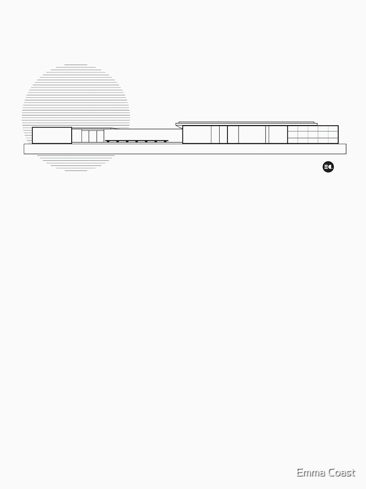 Mies Van Der Rohe | Barcelona Pavilion Graphic Line Drawing by Emma Coast T-Shirts, Hoodie, Sweatshirt (Image 3)