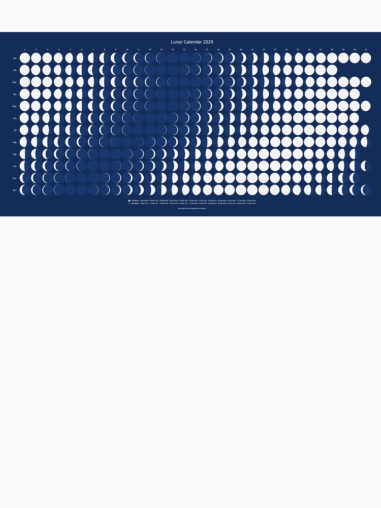 Lunar Calendar 2029 by codebox T-Shirts, Hoodie, Sweatshirt | BlankRebels.com (Image 3)