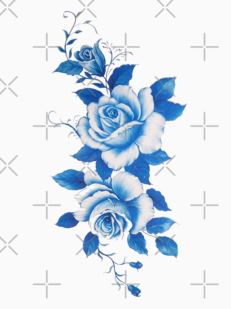 Modern Minimalist Floral Blue White Flower T-Shirts, Hoodie, Sweatshirt