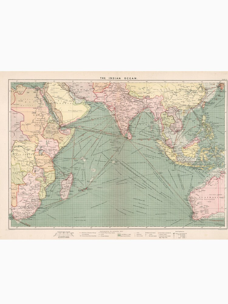 Vintage Indian Ocean Map (1905) by BravuraMedia T-Shirts, Hoodie, Sweatshirt | BlankRebels.com (Image 3)
