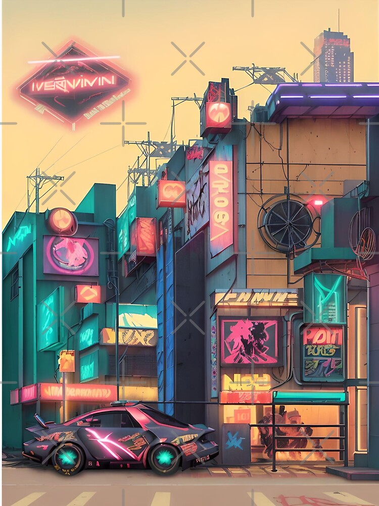 Vibrant Cyberpunk Grunge Futuristic Abstract by Esterlane T-Shirts, Hoodie, Sweatshirt | BlankRebels.com (Image 3)