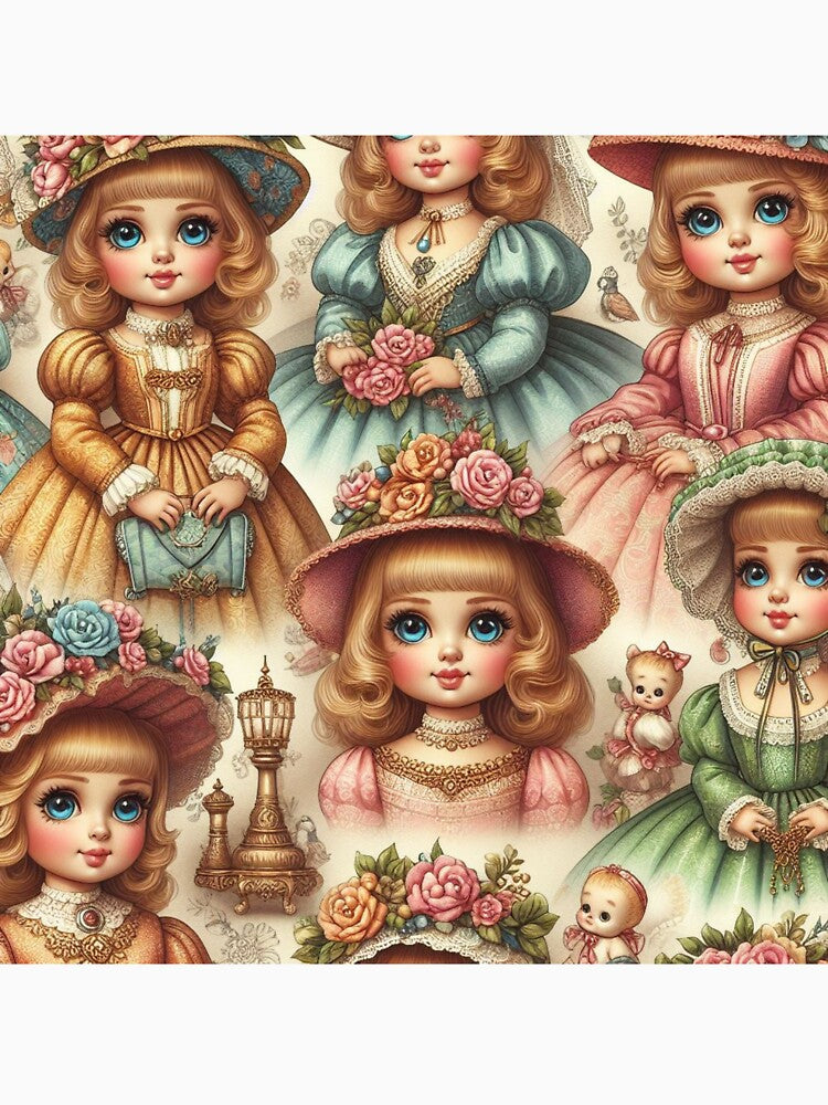 Seamless Pattern Princess Doll Vintage by ngam T-Shirts, Hoodie, Sweatshirt | BlankRebels.com (Image 3)