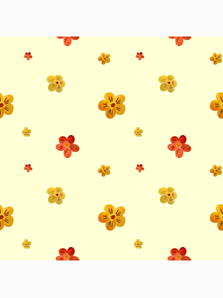 Flower red yellow orange simple seamless pattern yellow by Yana Mustafina | Boho Soulful Designs T-Shirts,... (Image 3)