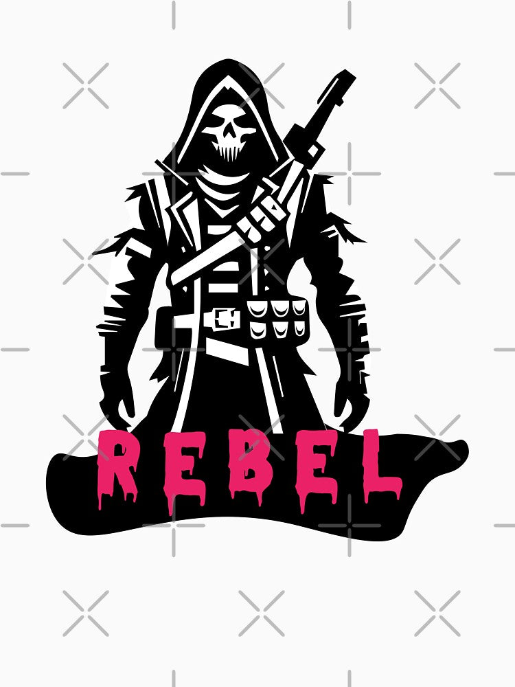 Rebel Skull Warrior Hoodie - Black & White Silhouette T-Shirt Design by KARTICK DUTTA Sweatshirt | BlankRebels.com (Image 3)