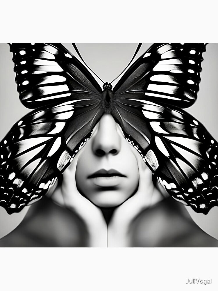 portrait of a woman with butterfly face by JuliVogel T-Shirts, Hoodie, Sweatshirt | BlankRebels.com (Image 3)