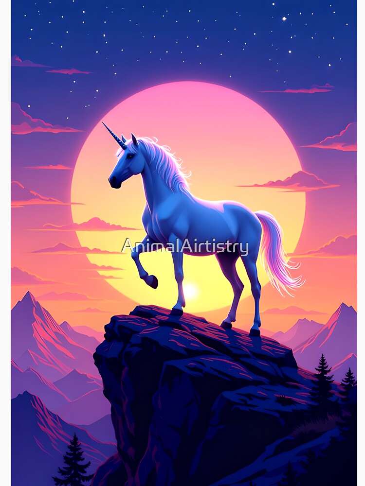 Celestial Unicorn Peak Vaporwave Art by AnimalAirtistry T-Shirts, Hoodie, Sweatshirt | BlankRebels.com (Image 3)