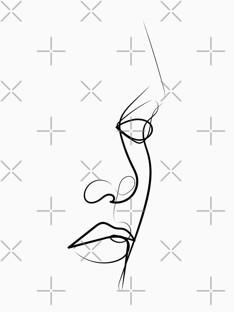 Side Look One Line Art | One Line Artist | Minimal Art | One Line Art | Minimalist by One-Line-Artist T-Shirts,... (Image 3)