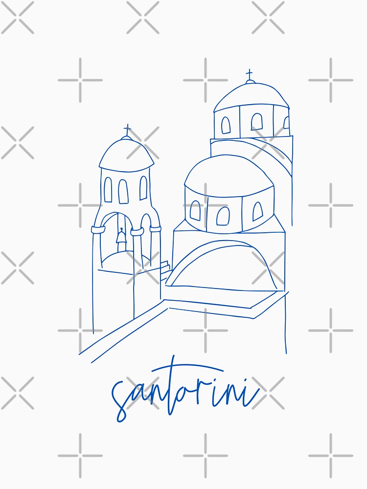 minimalist santorini landmark in blue by neopop T-Shirts, Hoodie, Sweatshirt | BlankRebels.com (Image 3)