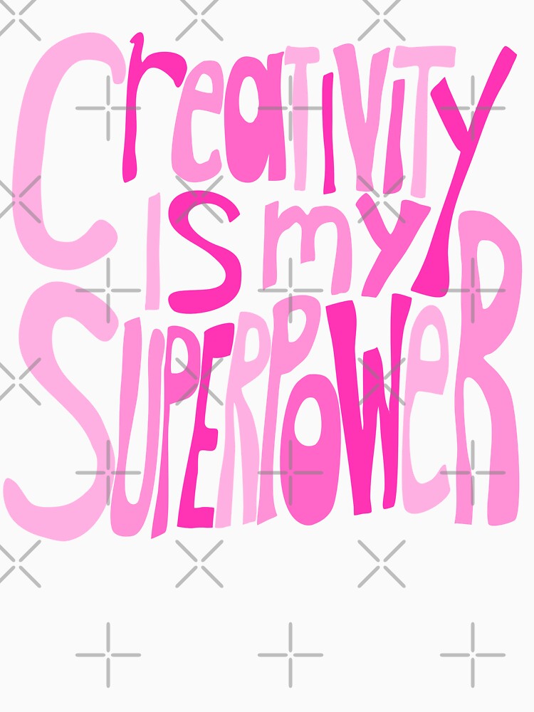 Creativity is my Superpower Pink Black Hand Lettering by wordznart