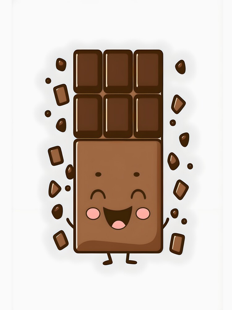 kawaii chocolate bar smiling by R.L cases and stickers