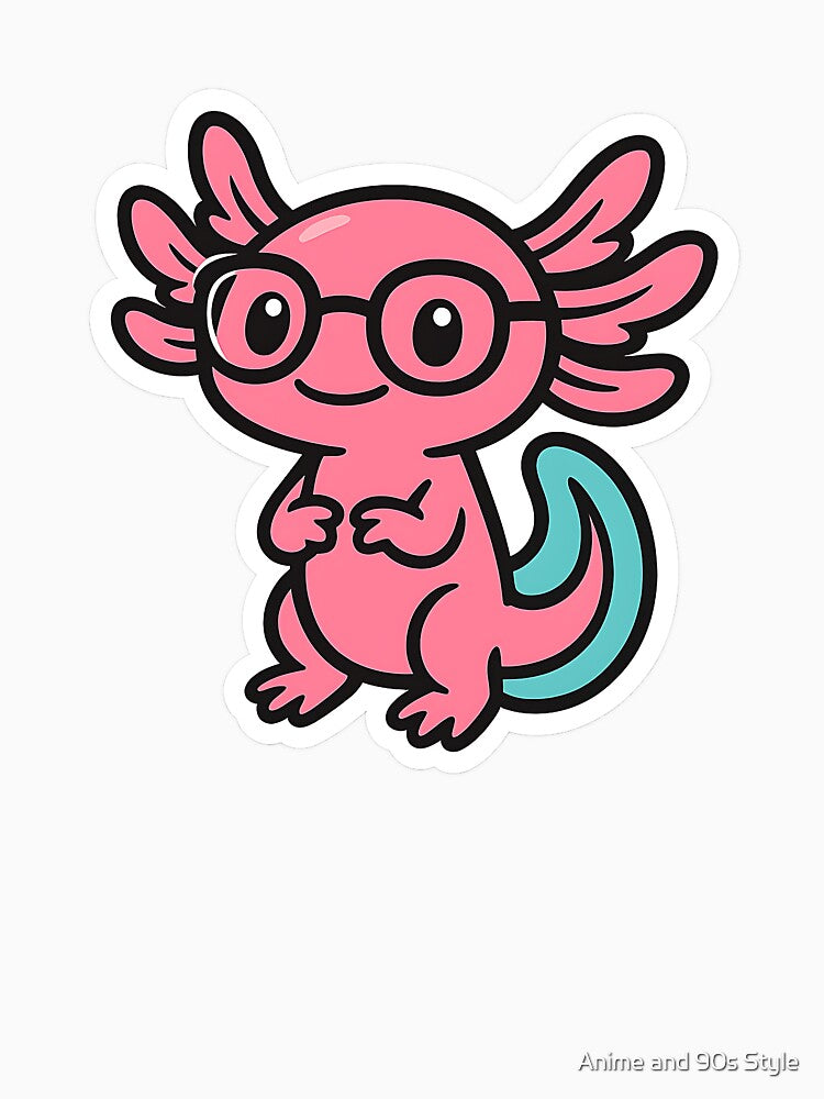 Nerdy Axolotl by Anime and 90s Style T-Shirts, Hoodie, Sweatshirt | BlankRebels.com (Image 3)