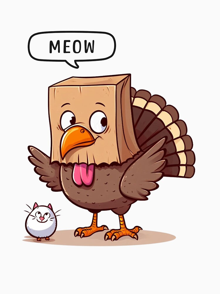 Meow Turkey Cat Thanksgiving Pun Funny Thanksgiving by CyberArtistOne T-Shirts, Hoodie, Sweatshirt (Image 3)