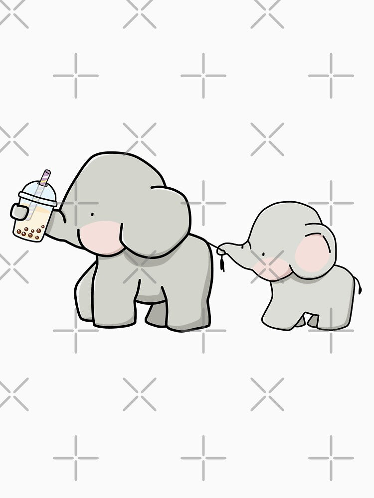 Cute Little Elephants Love Boba! by SirBobalot T-Shirts, Hoodie, Sweatshirt | BlankRebels.com (Image 3)