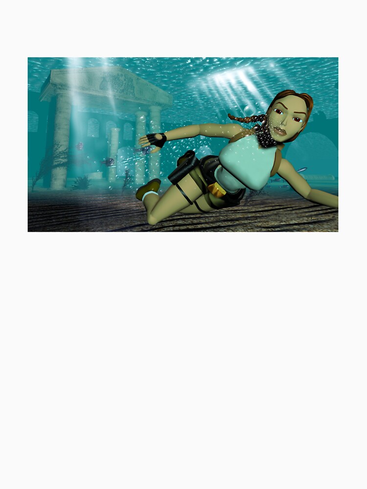 Classic Tomb Raider Lara Croft Underwater by winkatawink T-Shirts, Hoodie, Sweatshirt | BlankRebels.com (Image 3)