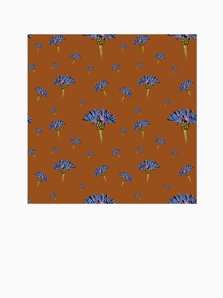 Flower Blue Violet Pattern Hand Drawn Watercolor Orange Yana Mustafina Boho Soulful T-Shirts, Hoodie, Sweatshirt