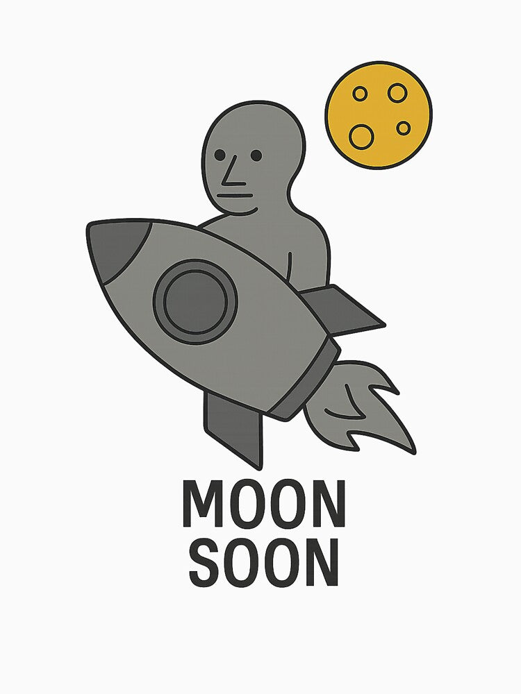Moon Soon – NPC Crypto Meme Design by NPCDegen T-Shirts, Hoodie, Sweatshirt | BlankRebels.com (Image 3)