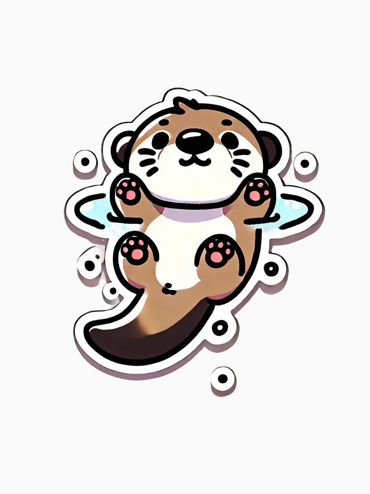 Chibi otter floating on its back holding hands by LuzCobal T-Shirts, Hoodie, Sweatshirt | BlankRebels.com (Image 3)