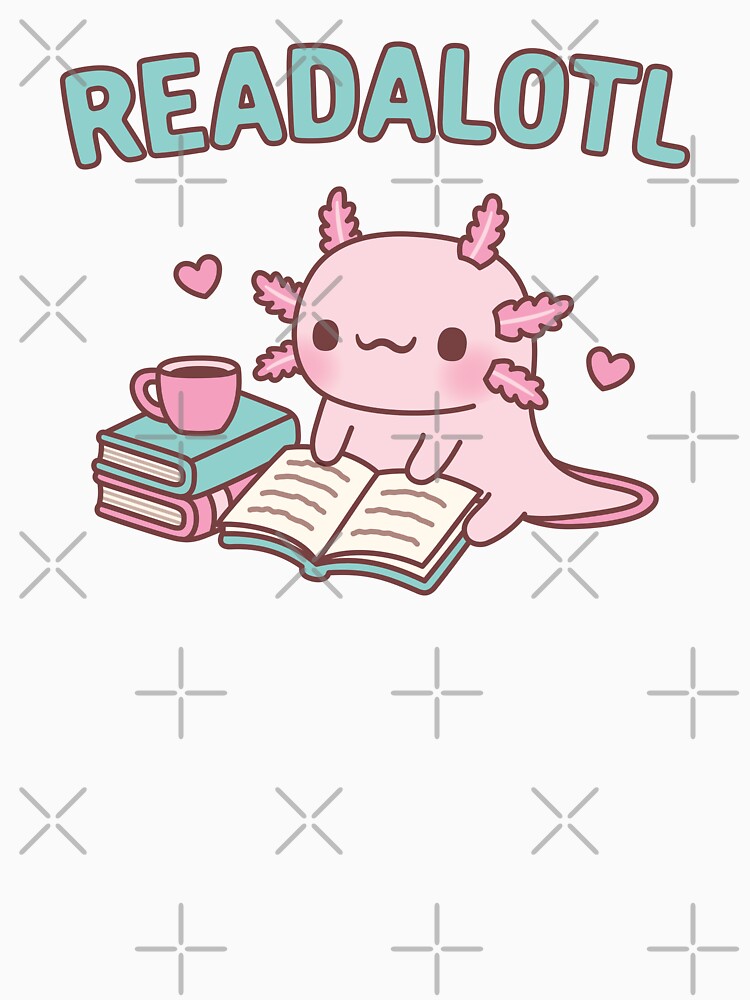 Cute Axolotl Reading A Book Readalotl Funny Pun by rustydoodle T-Shirts, Hoodie, Sweatshirt | BlankRebels.com (Image 3)