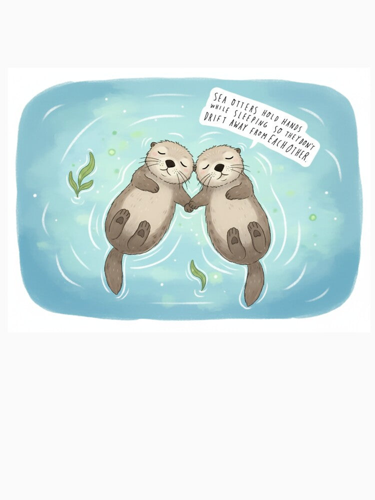 Cute Sea Otters Holding Hands by ancaisaicu T-Shirts, Hoodie, Sweatshirt | BlankRebels.com (Image 3)