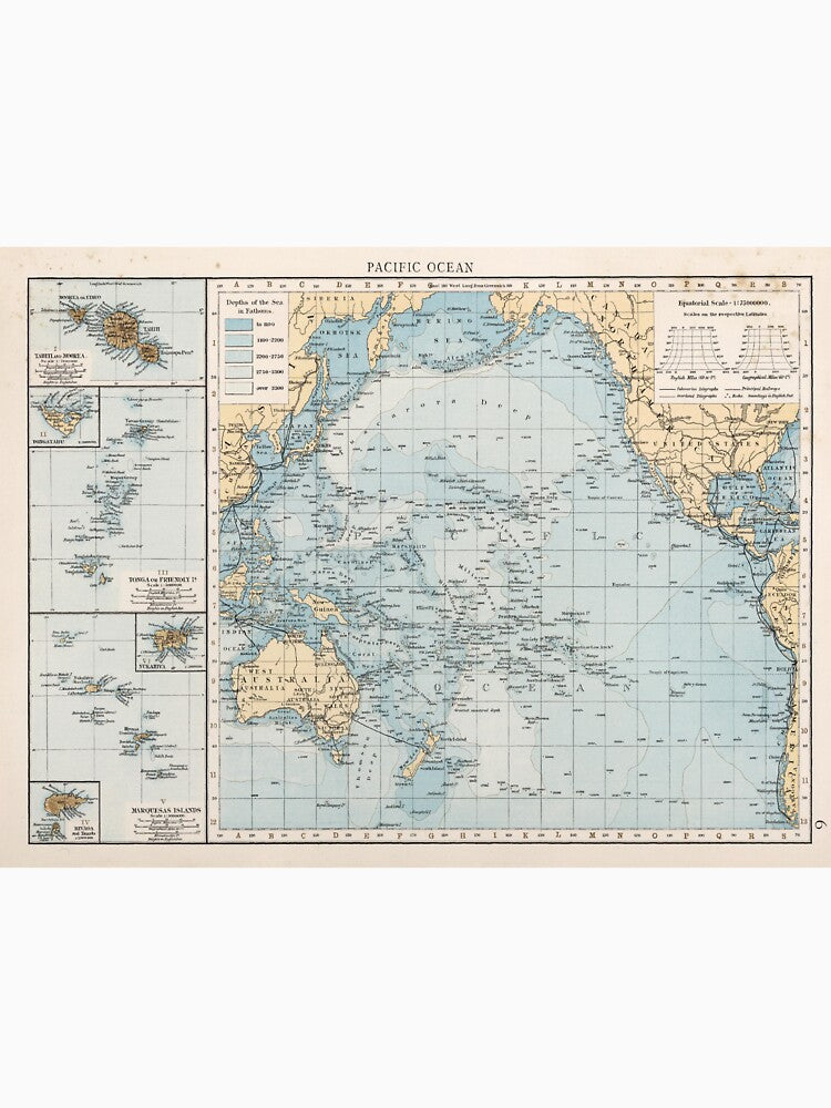 Vintage Map of the Pacific Ocean (1900) by BravuraMedia T-Shirts, Hoodie, Sweatshirt | BlankRebels.com (Image 3)