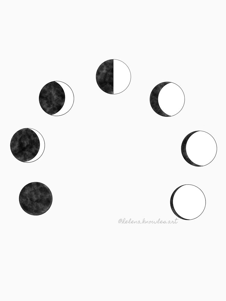 Moon Phases Black by Helena-Ks-Art T-Shirts, Hoodie, Sweatshirt | BlankRebels.com (Image 3)