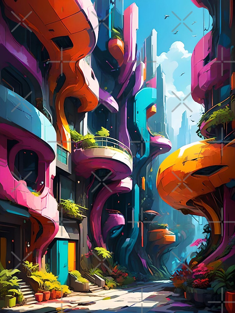 Multicolor City Abstract Art by Esterlane T-Shirts, Hoodie, Sweatshirt | BlankRebels.com (Image 3)