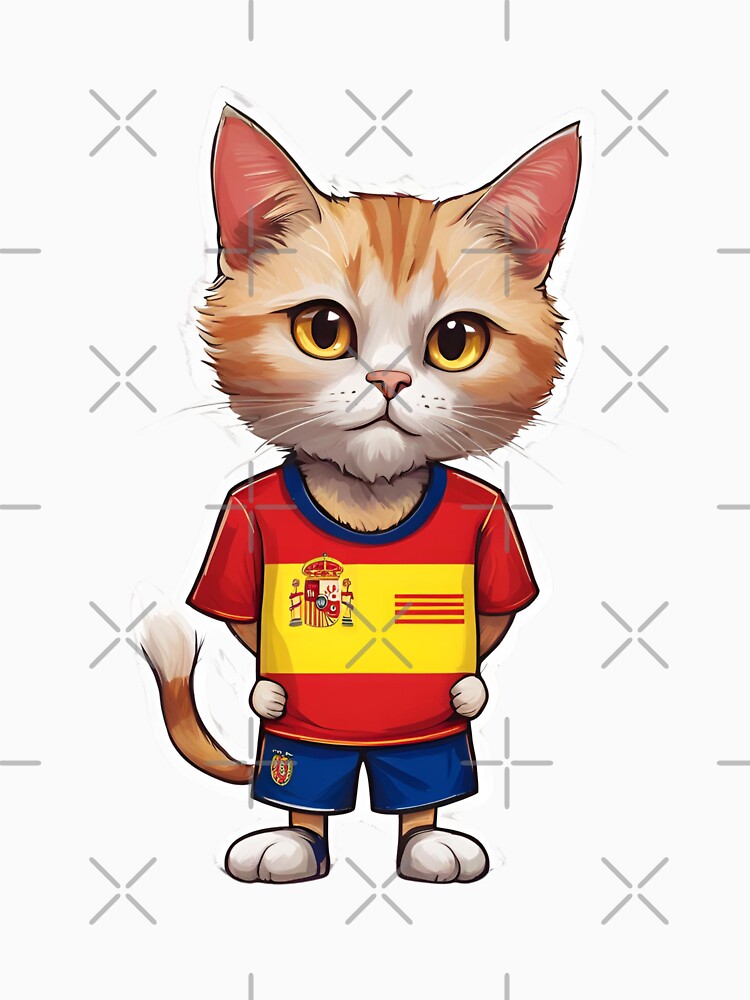 SPAIN Sports Team: a Cat wearing colours of Spanish Flag D02 by PerfectDay2Play