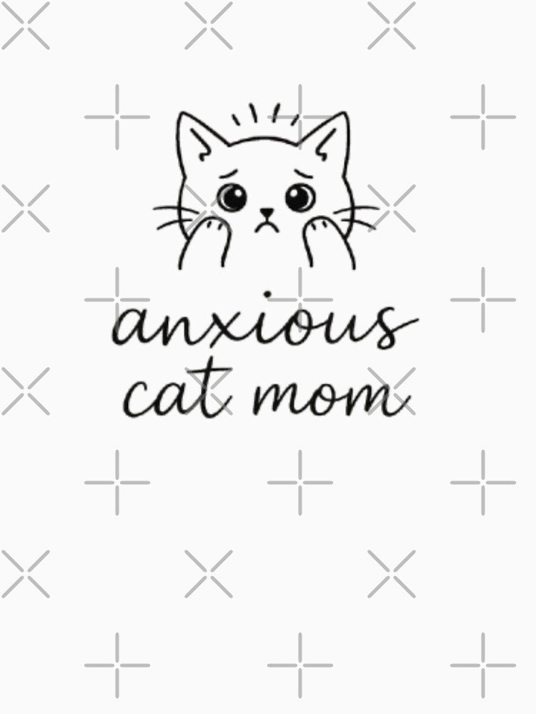 Anxious Cat Mom Minimal Cute Cat Lover Design by Sanika arts T-Shirts, Hoodie, Sweatshirt | BlankRebels.com (Image 3)