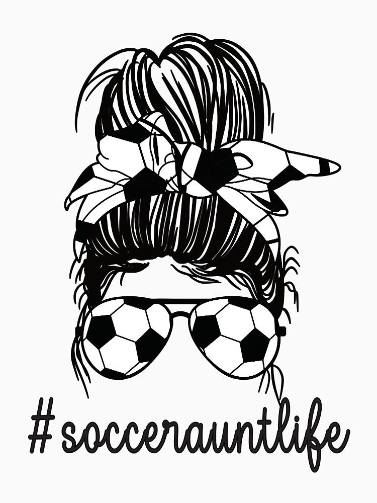 Soccer Aunt Life Messy Bun Proud Soccer Auntie by tamara-art