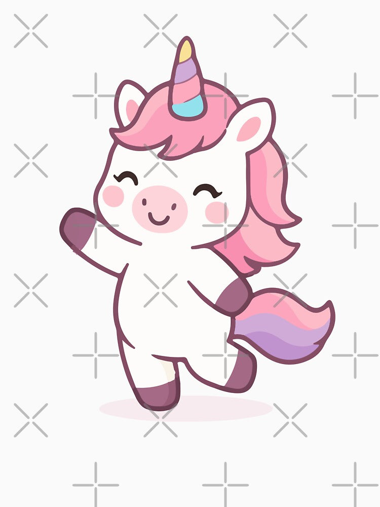 Adorable Pastel Magical Unicorn Happy Jump Kawaii Art by stylishdzign T-Shirts, Hoodie, Sweatshirt (Image 3)
