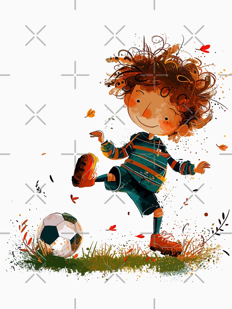 Little Boy Playing Soccer by Liededrom.