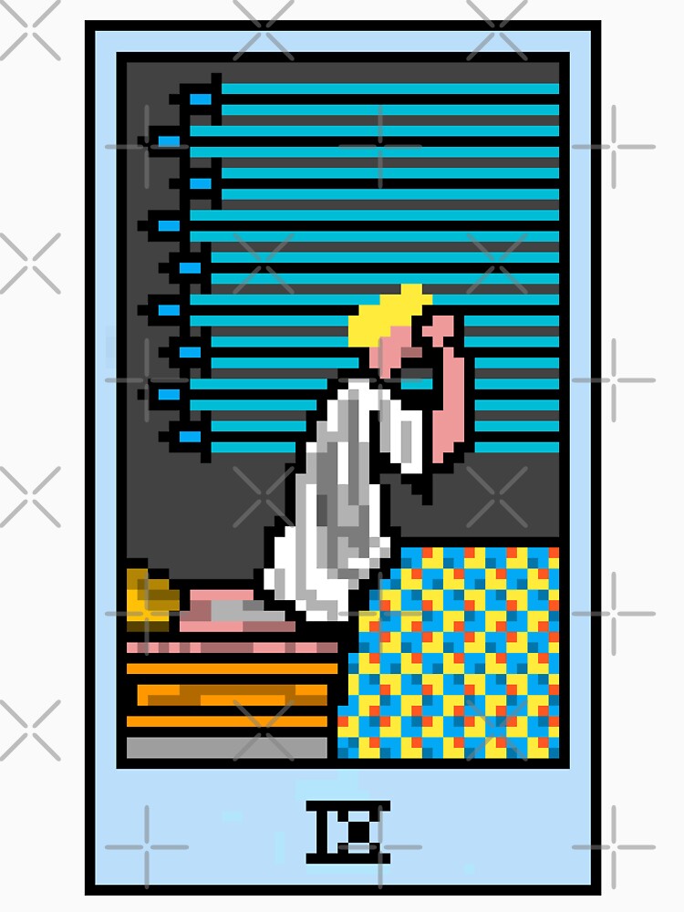 Wait Is This Pixel Art Tarot? Yellow Minor Arcana 'Nine Swords' ( Stickers Other Accessories) T-Shirts, Hoodie, Sweatshirt