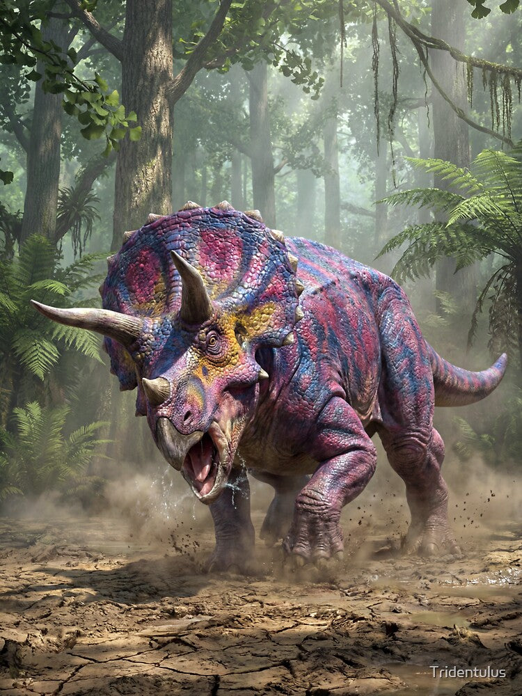 Colorful Dinosaur: Charging Triceratops by Tridentulus T-Shirts, Hoodie, Sweatshirt | BlankRebels.com (Image 3)