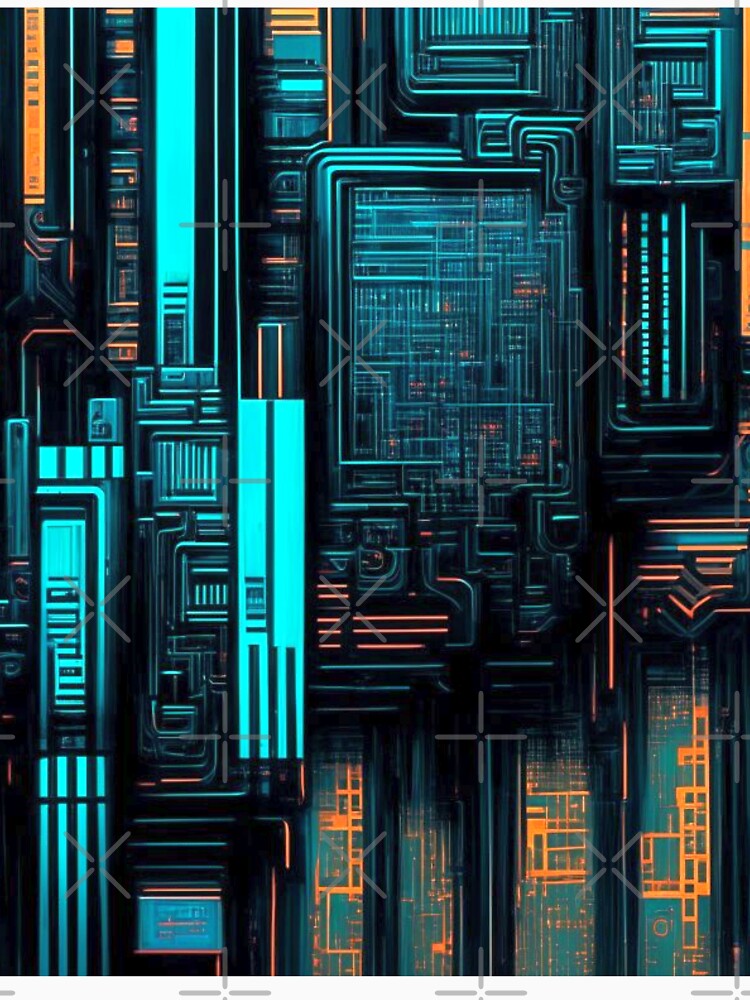 Cyberpunk Circuit Board: Surreal Technological Pattern T-Shirts, Hoodie, Sweatshirt