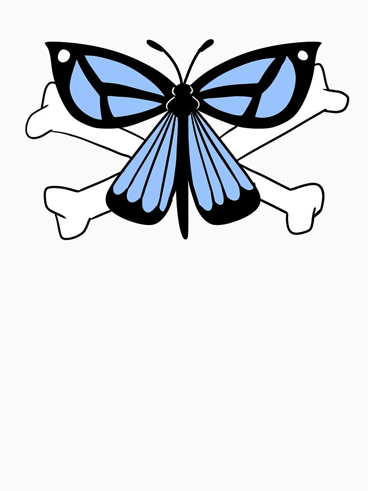 Crossbone Butterfly (blue) by gross-girl99 T-Shirts, Hoodie, Sweatshirt | BlankRebels.com (Image 3)