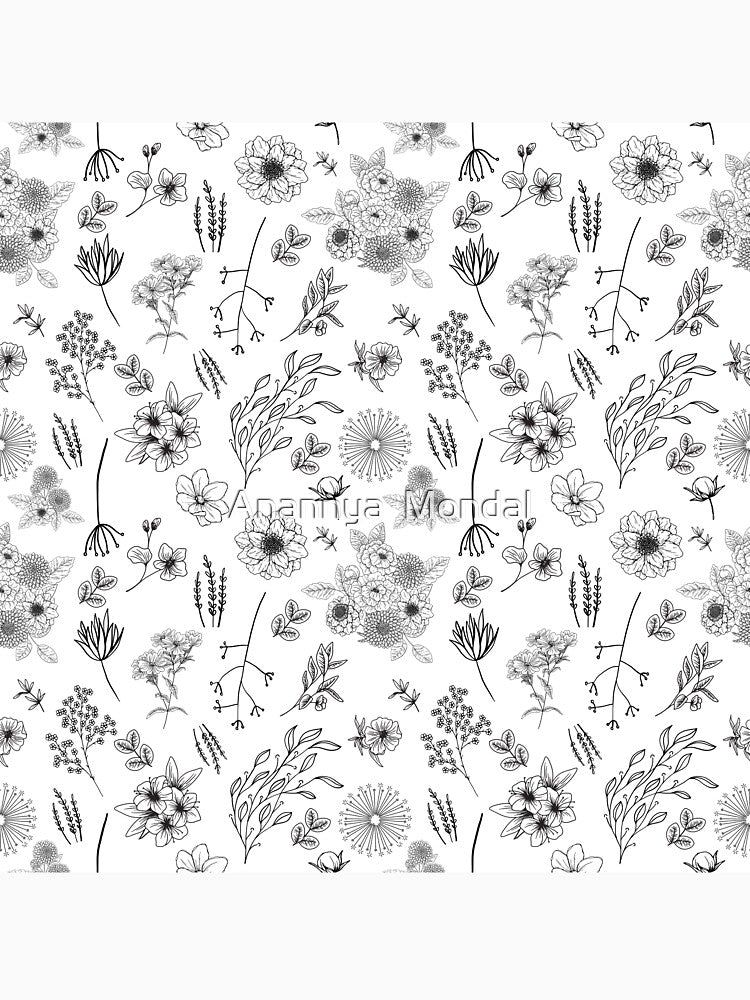 Floral Sketch Pattern by Anannya  Mondal T-Shirts, Hoodie, Sweatshirt | BlankRebels.com (Image 3)