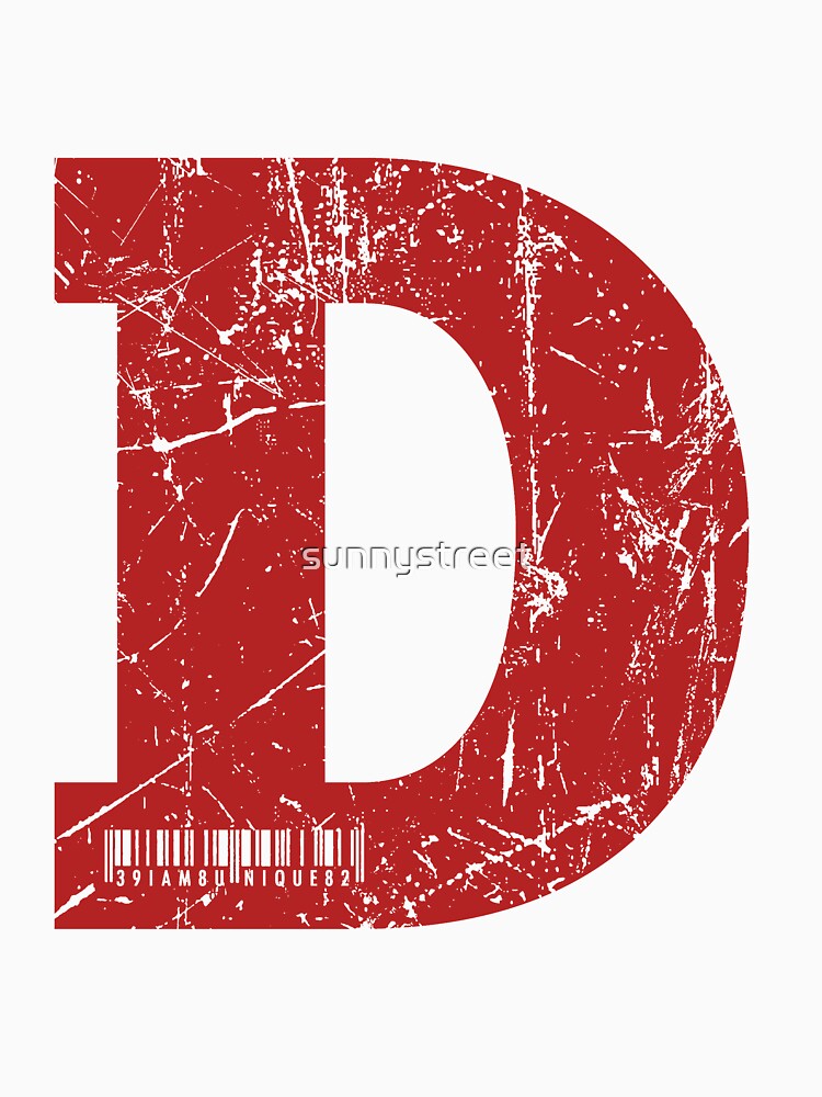 Red Grunge Monogram Letter "D" I Am Unique by SunnyStreet T-Shirts, Hoodie, Sweatshirt | BlankRebels.com (Image 3)