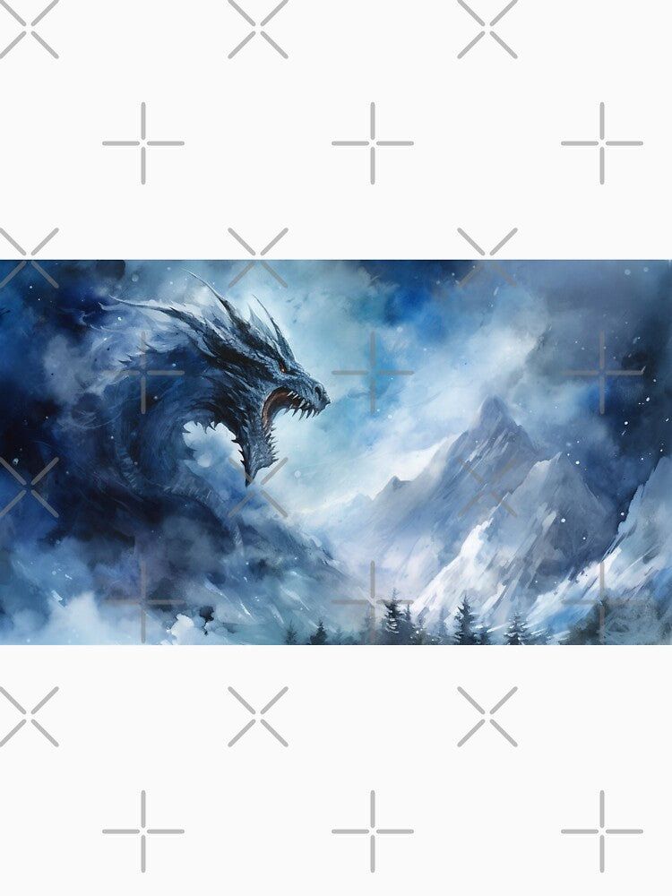 Dark Fantasy Watercolor - Roaring Ice Dragon by Fantasy Masterpiece T-Shirts, Hoodie, Sweatshirt | BlankRebels.com (Image 3)