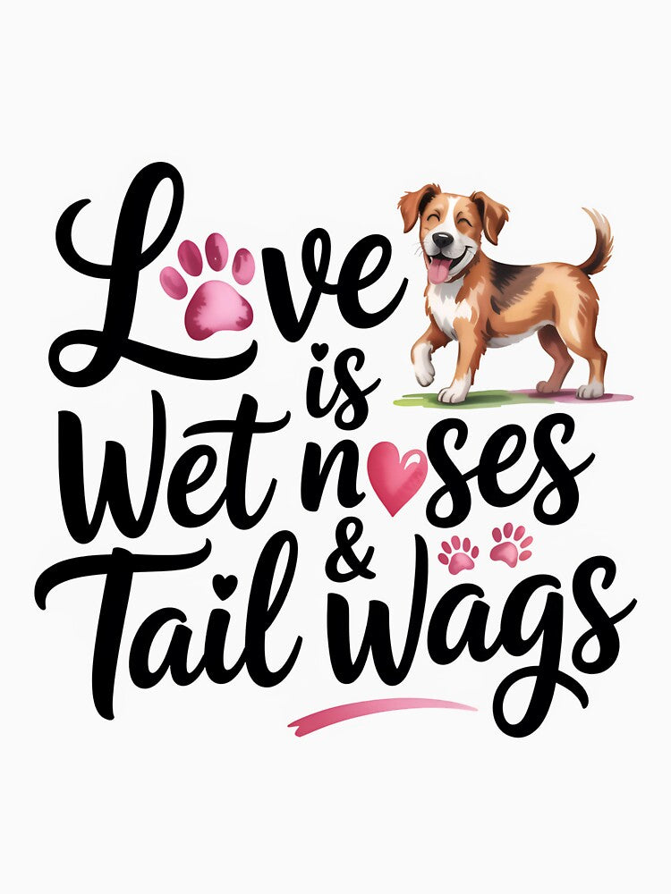Cute Dog T-Shirt – Wet Noses and Tail Wags Pet Lover Design by Print Era Hoodie, Sweatshirt | BlankRebels.com (Image 3)
