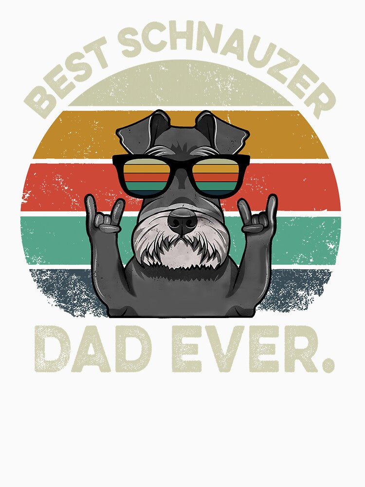 Dog Vintage Best Schnauzer Dad Ever by FrankyShopUs T-Shirts, Hoodie, Sweatshirt | BlankRebels.com (Image 3)