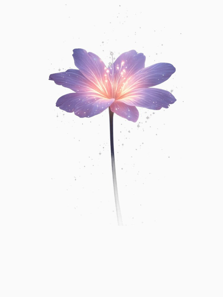 Glowing Purple Flower with Soft Light and Sparkles by MKVisions