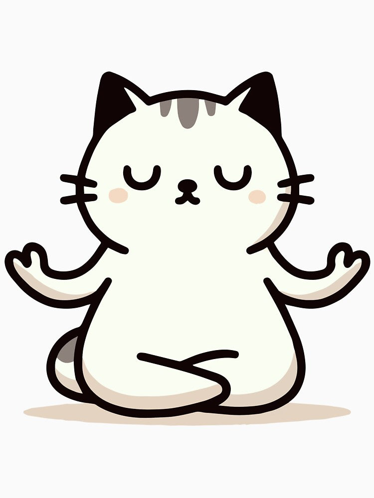 Zen Cat – Meditating Cartoon Kitty Tee for Calm Moms by denissmartin2020 . Hoodie, Sweatshirt | BlankRebels.com (Image 3)