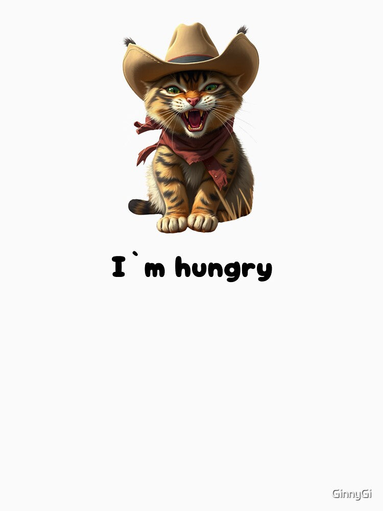 cowboy cat cute with cowboy hat and I`m hungry by GinnyGi T-Shirts, Hoodie, Sweatshirt | BlankRebels.com (Image 3)