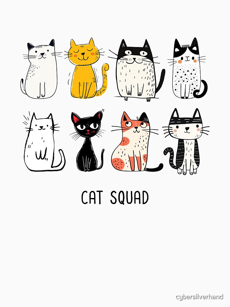 Cat Squad – Cute Funny Cats Illustration by cybersilverhand T-Shirts, Hoodie, Sweatshirt | BlankRebels.com (Image 3)