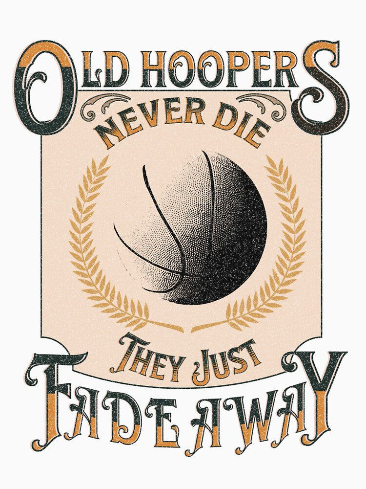 OLD HOOPERS NEVER DIE funny vintage craft beer label inspired active basketball t-shirt by LongVibes Hoodie,... (Image 2)