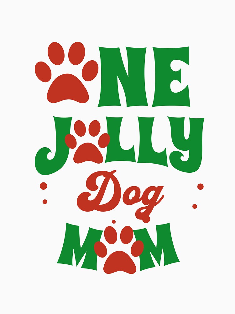 One Jolly Dog Mom Groovy Christmas Gift For Dog Lover by PAWsitiveCurios